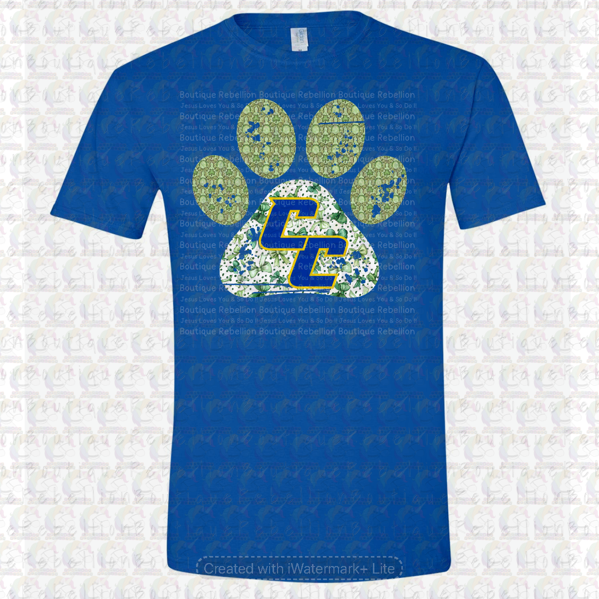 Copperas Cove Bulldawgs Green Paw Print Long or Short Sleeve  Adult Tee or Youth Tee