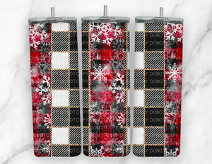 Buffalo Plaid Snowflakes 20oz Tumbler