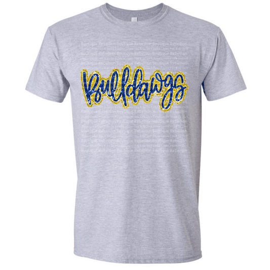 Bulldawgs Faux Glitter Adult Tee
