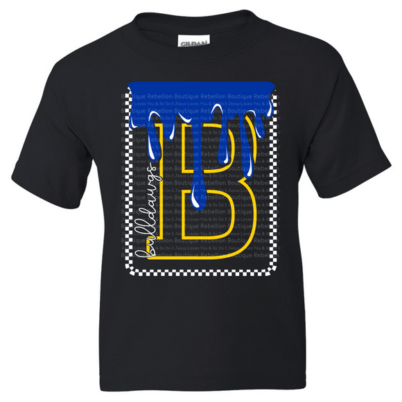Bulldawgs Checker Drip Adult Tee