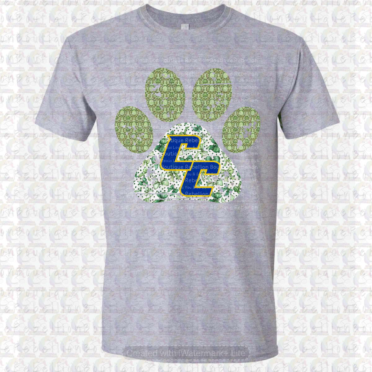 Copperas Cove Bulldawgs Green Paw Print Long or Short Sleeve  Adult Tee or Youth Tee