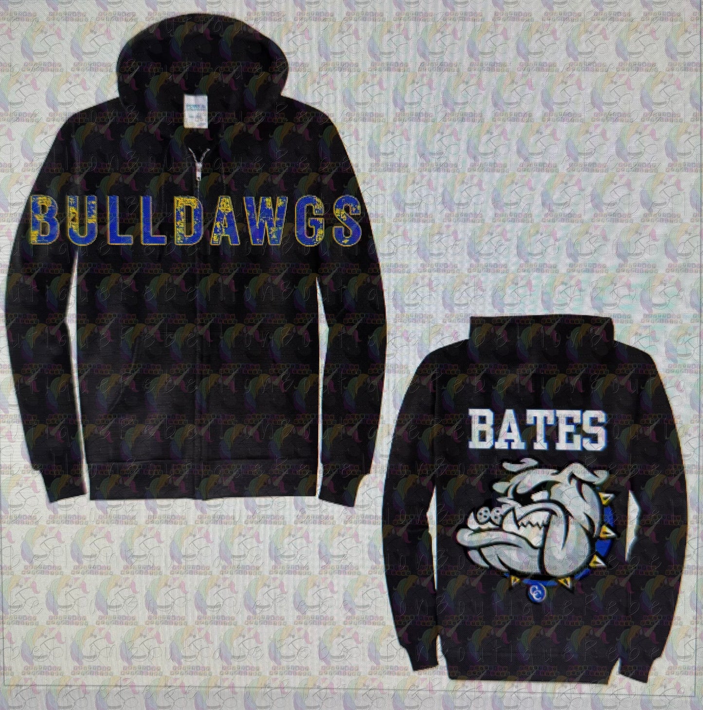 Copperas Cove Bulldawgs Oversized Graphic Adult or Youth Zip up Hoodie or Crewneck Sweatshirt