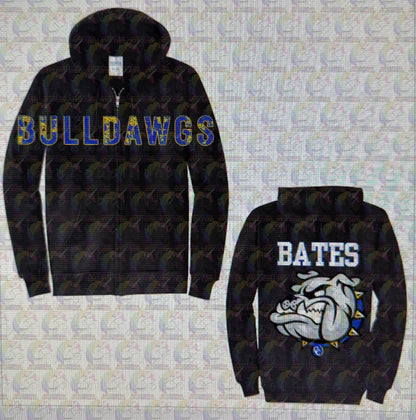 Copperas Cove Bulldawgs Oversized Graphic Adult or Youth Zip up Hoodie or Crewneck Sweatshirt