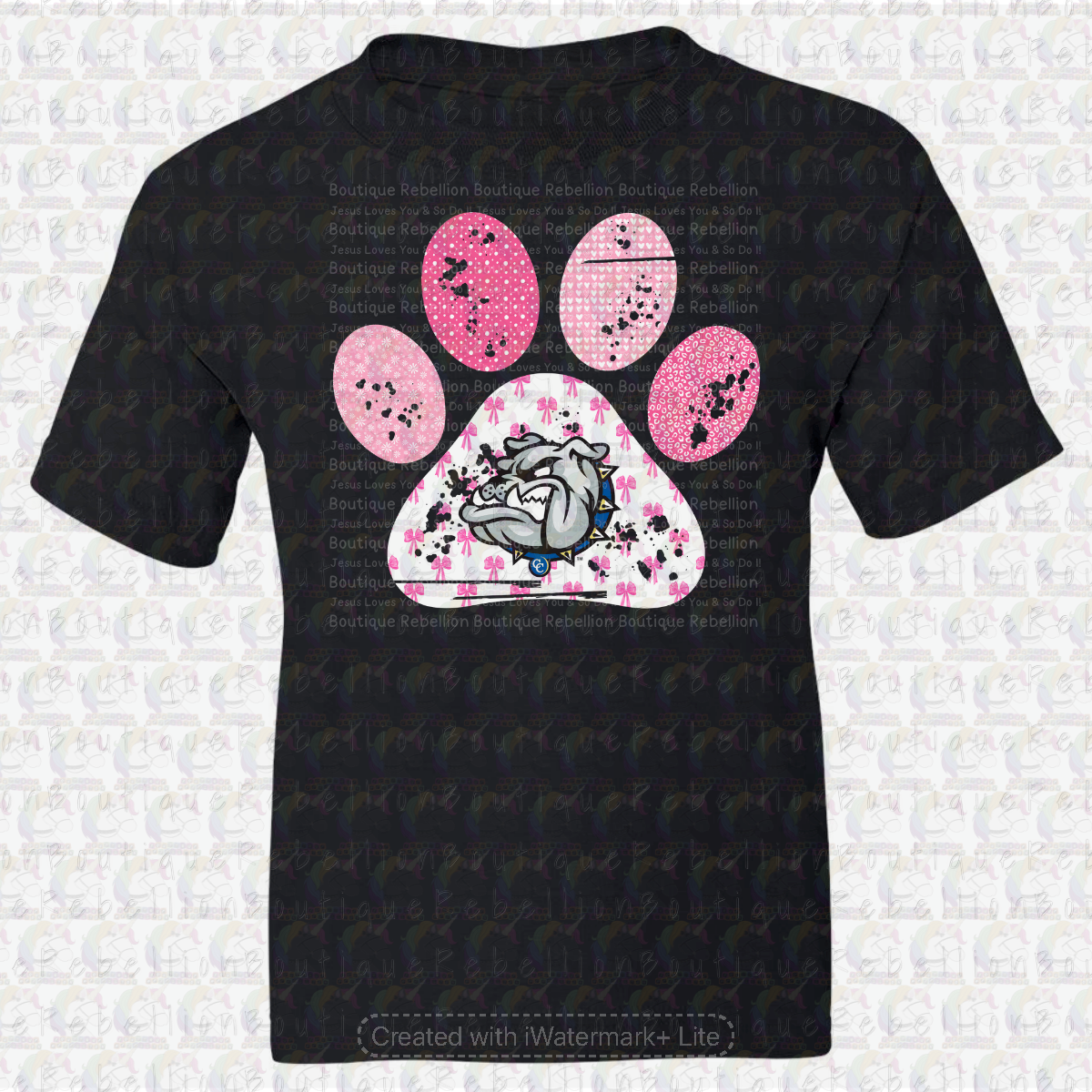Copperas Cove Bulldawgs Pink Paw Print Long or Short Sleeve  Adult Tee or Youth Tee