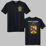 1-7 Cav Coat of Arms Black Crewneck Sweatshirt, Long Sleeve or Short Sleeve Shirt