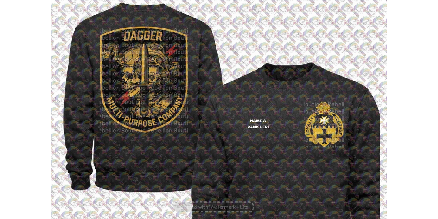 2-5 Cav, 1 ABCT Dagger Company Crewneck Sweatshirt, Long Sleeve or Short Sleeve Shirt