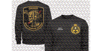 2-5 Cav, 1 ABCT Dagger Company Crewneck Sweatshirt, Long Sleeve or Short Sleeve Shirt