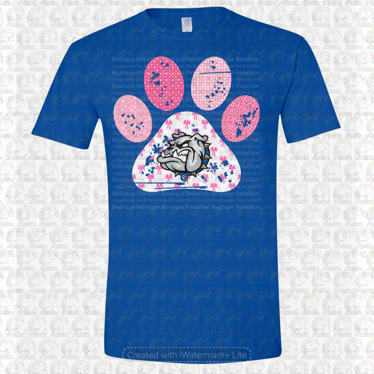Copperas Cove Bulldawgs Pink Paw Print Long or Short Sleeve  Adult Tee or Youth Tee