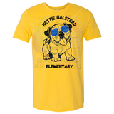 Hettie Halstead Elementary Bulldawgs Dog with Blue Glasses Crewneck Sweatshirt, Long or Short Sleeve Adult Tee