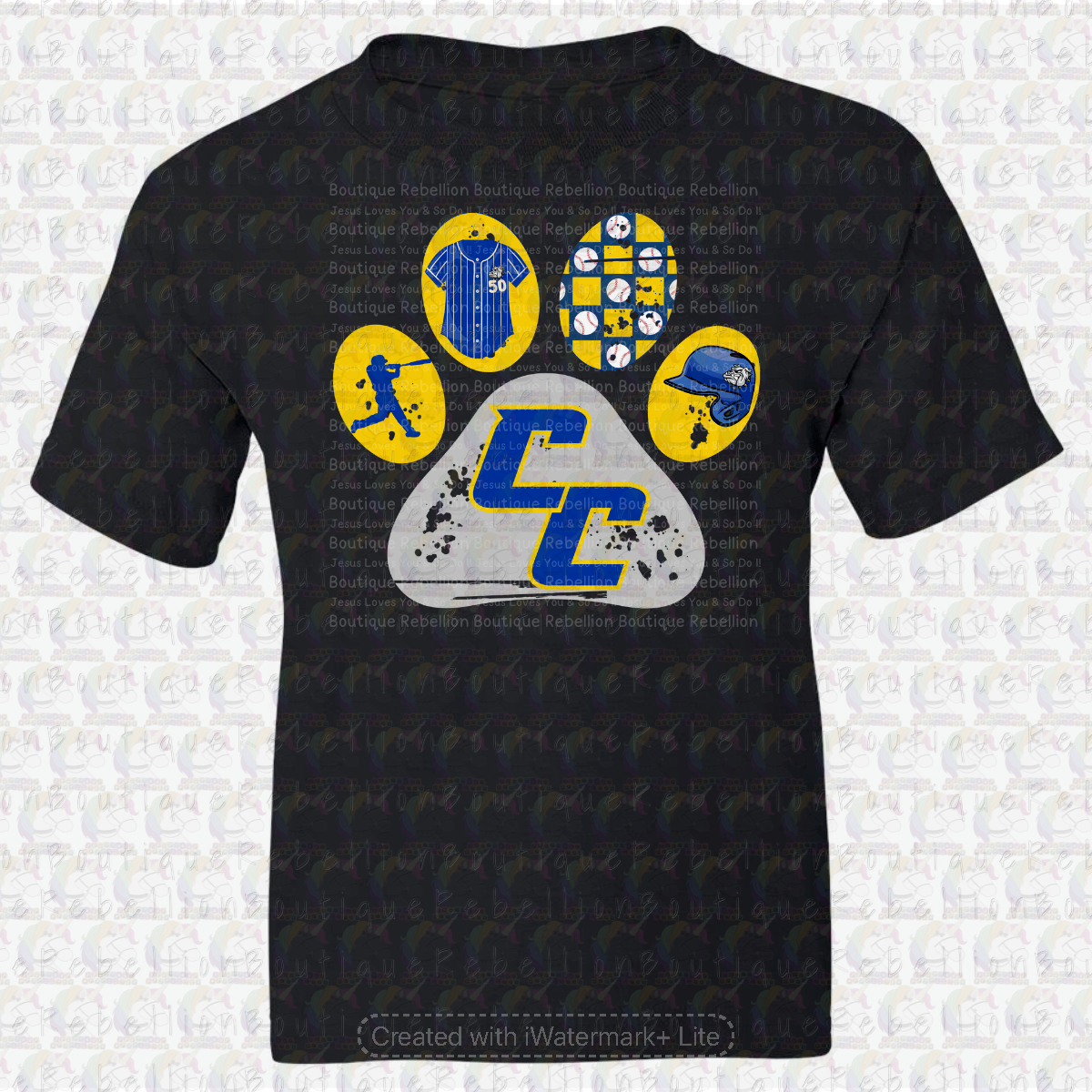 Copperas Cove Bulldawgs Baseball Paw Print Long or Short Sleeve  Adult Tee or Youth Tee