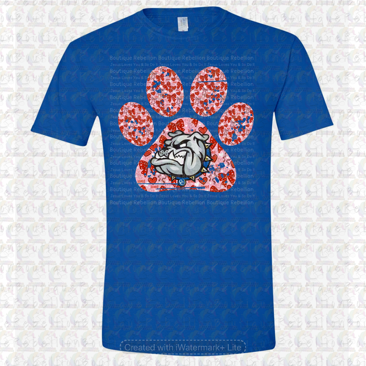 Copperas Cove Bulldawgs Red Paw Print Long or Short Sleeve  Adult Tee or Youth Tee
