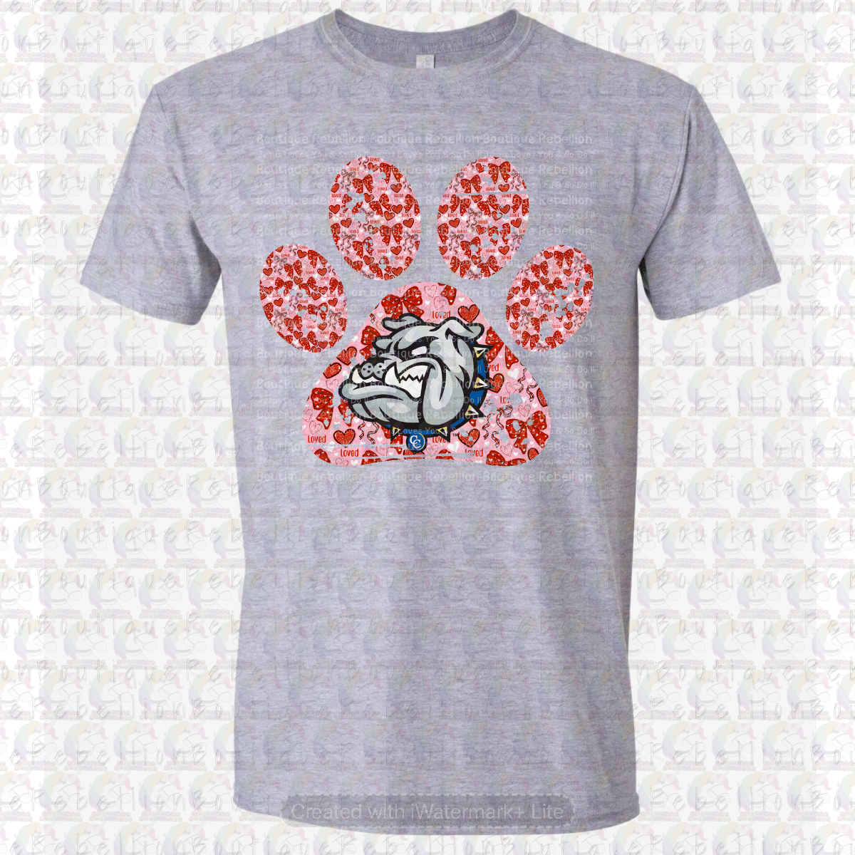 Copperas Cove Bulldawgs Red Paw Print Long or Short Sleeve  Adult Tee or Youth Tee