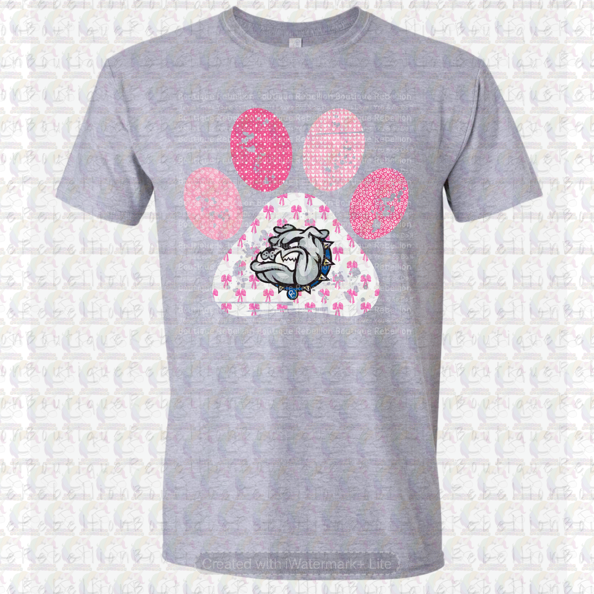 Copperas Cove Bulldawgs Pink Paw Print Long or Short Sleeve  Adult Tee or Youth Tee