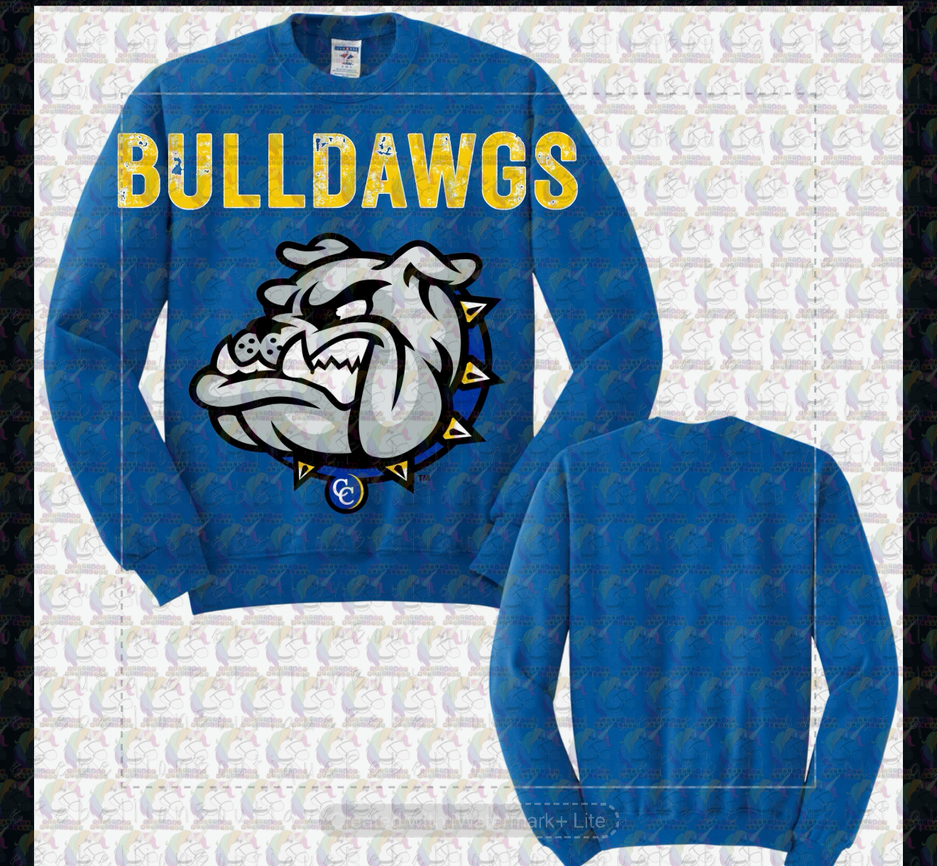 Copperas Cove Bulldawgs Oversized Graphic Adult or Youth Zip up Hoodie or Crewneck Sweatshirt