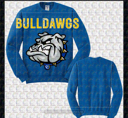 Copperas Cove Bulldawgs Oversized Graphic Adult or Youth Zip up Hoodie or Crewneck Sweatshirt