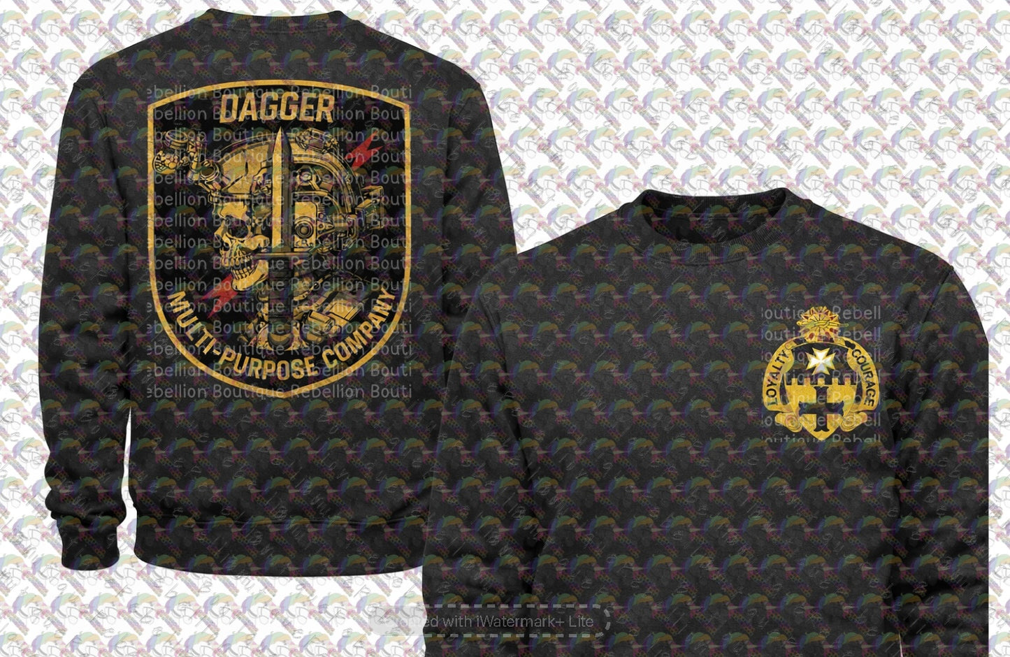 2-5 Cav, 1 ABCT Dagger Company Crewneck Sweatshirt, Long Sleeve or Short Sleeve Shirt