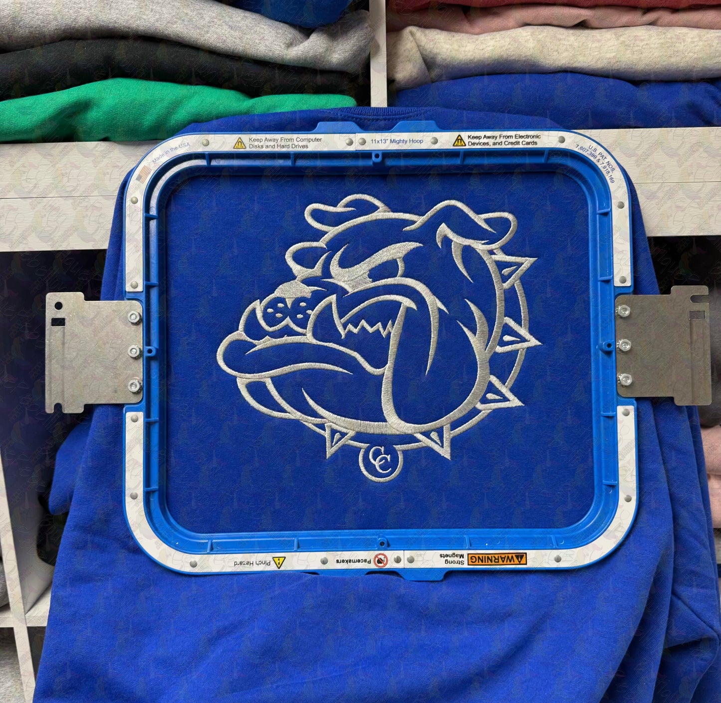 Bulldawgs Embroidered Full Size Logo Crewneck Sweatshirt