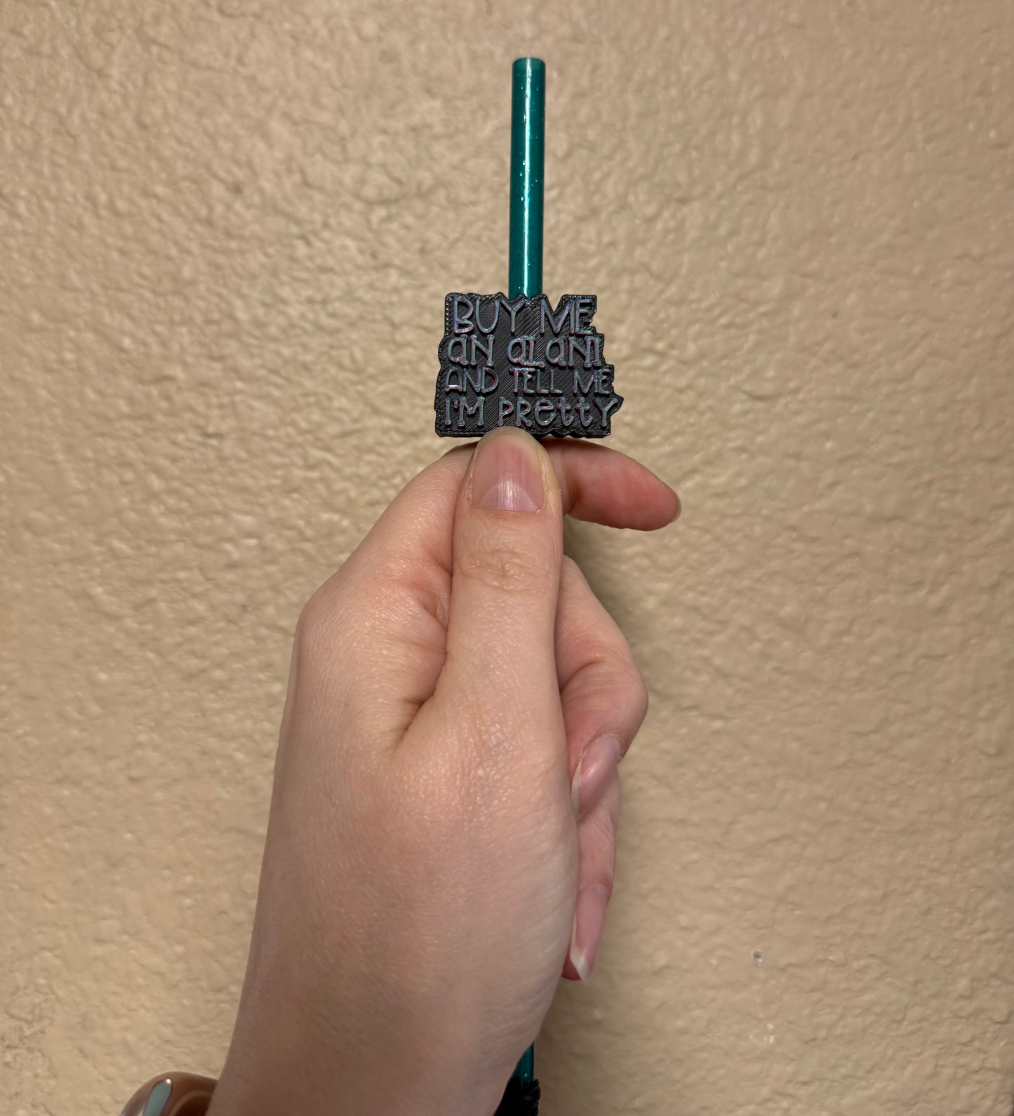 3D printed straw charm decoration
