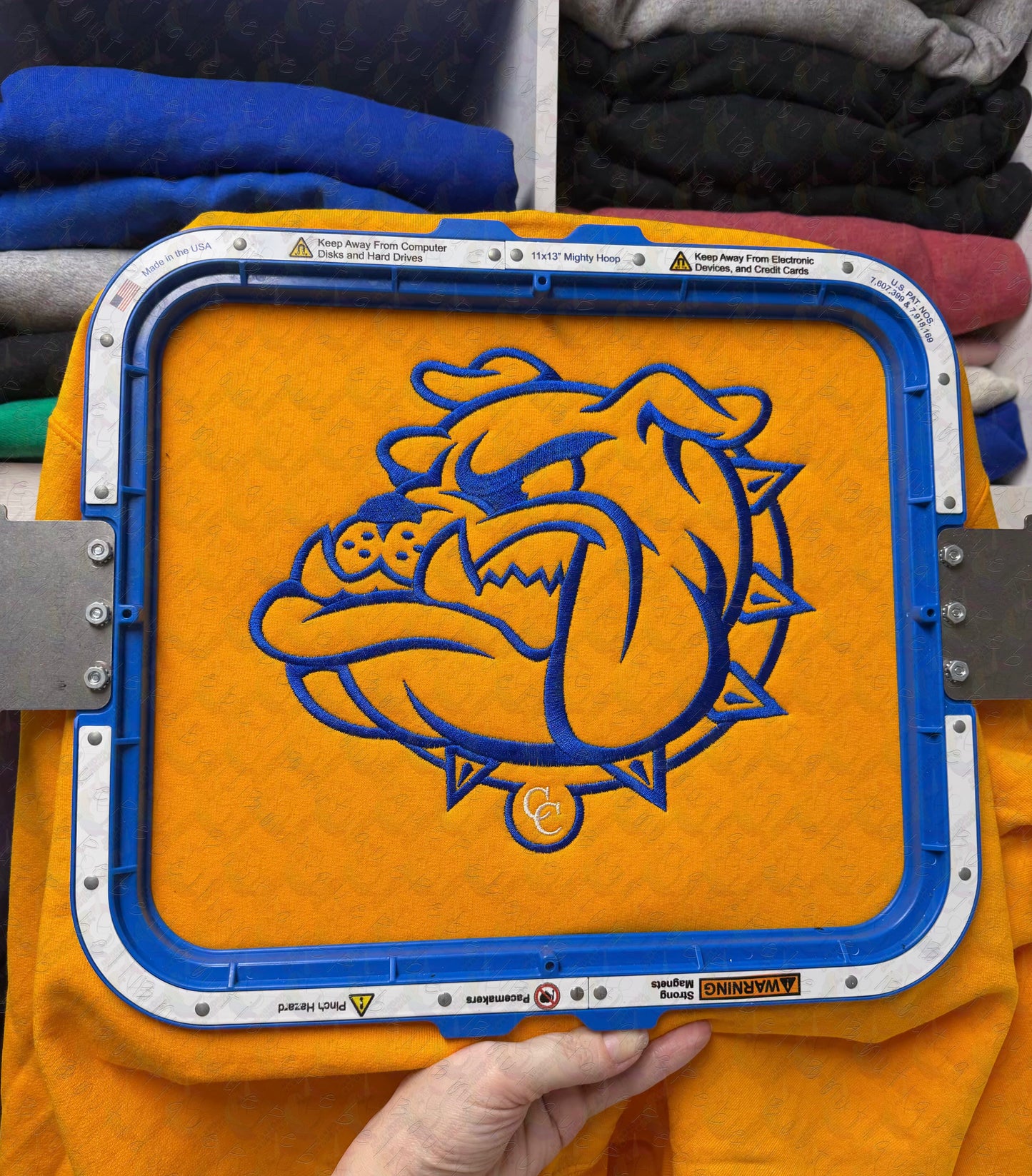 Bulldawgs Embroidered Full Size Logo Crewneck Sweatshirt