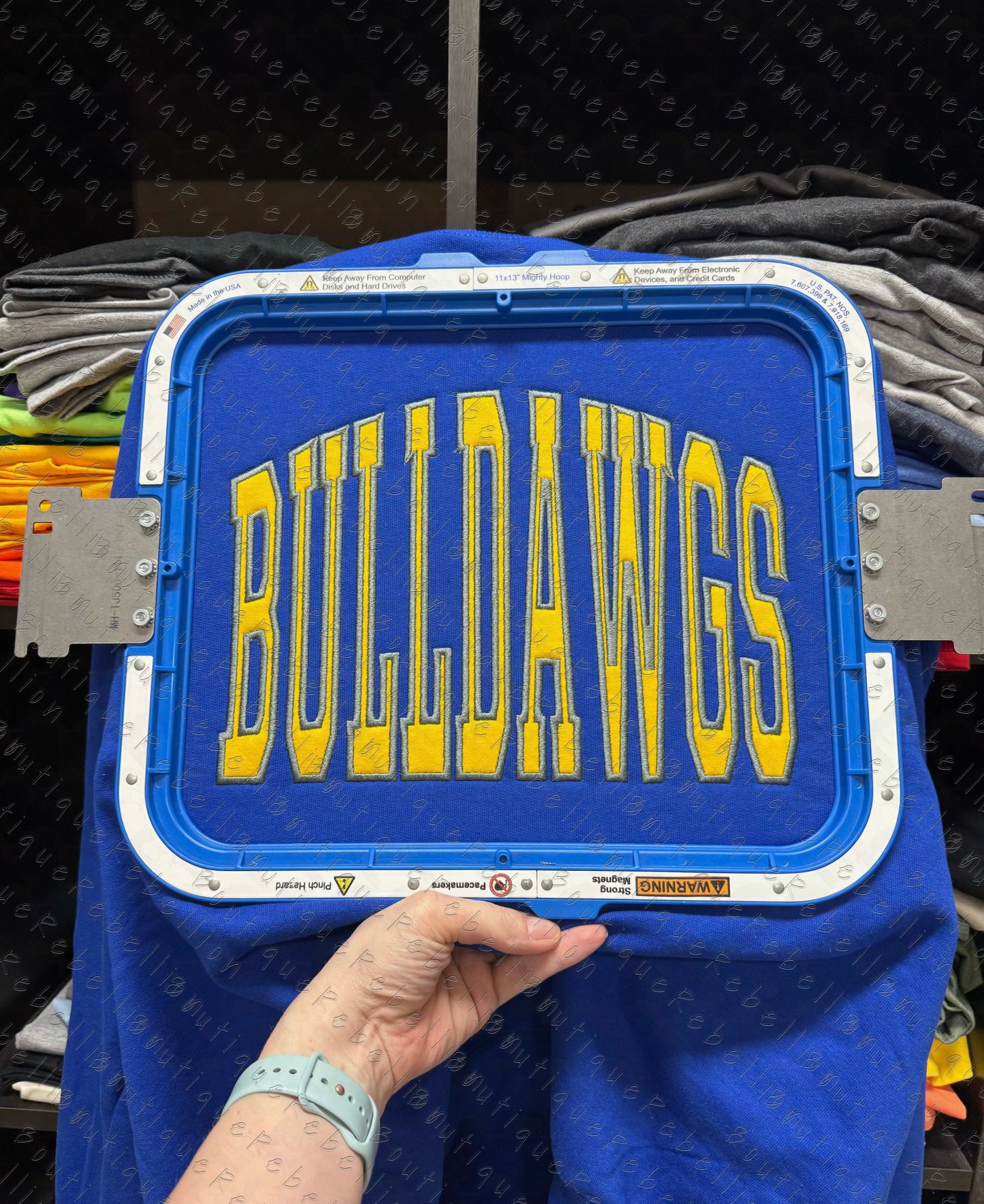 Bulldawg Embroidered Appliqué Adult Crewneck Sweatshirt