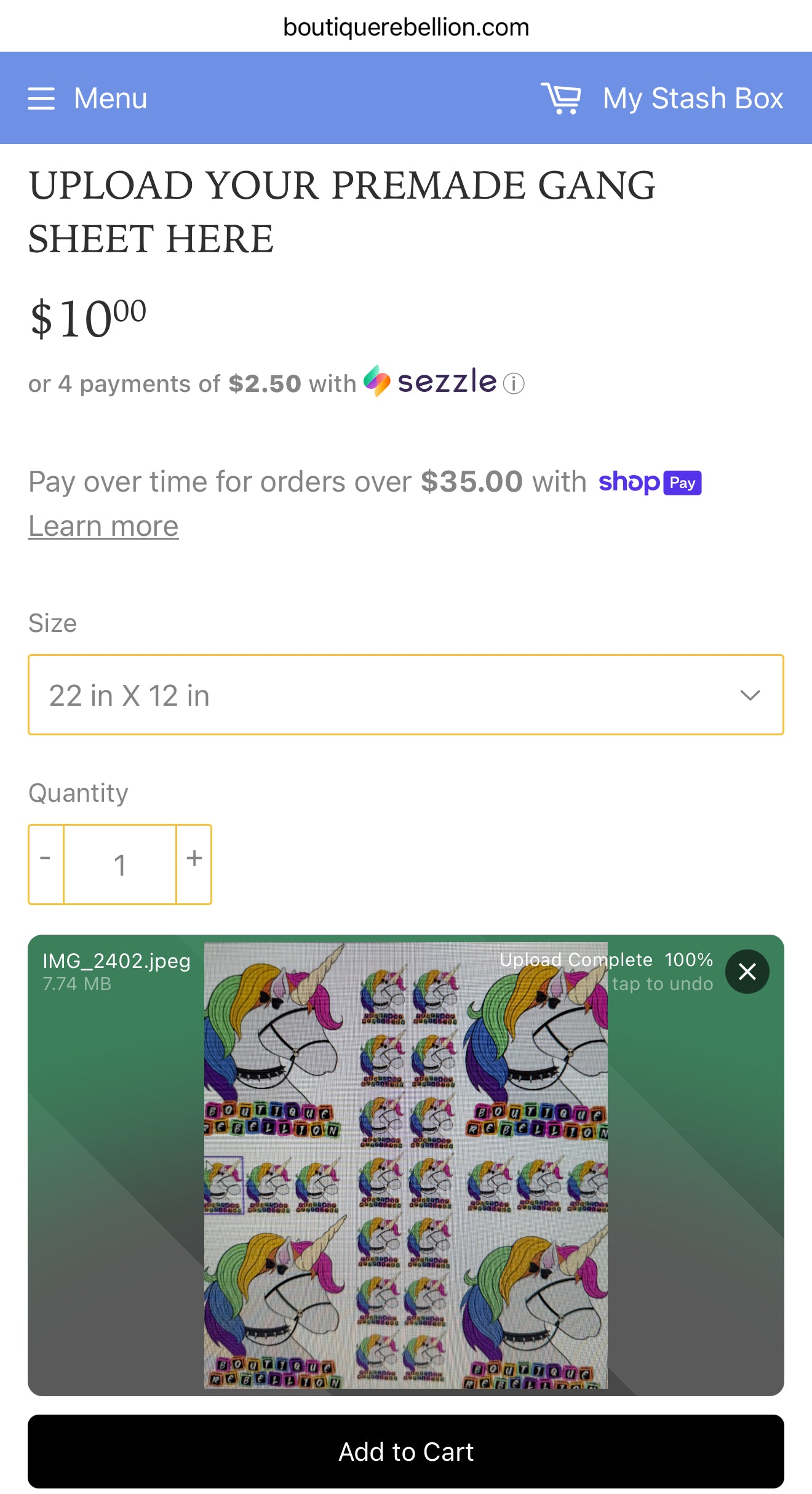 Upload Your PREMADE Gang Sheet Here