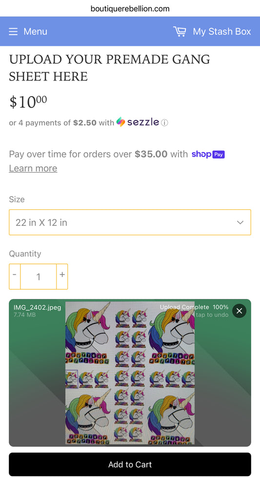 Upload Your PREMADE Gang Sheet Here