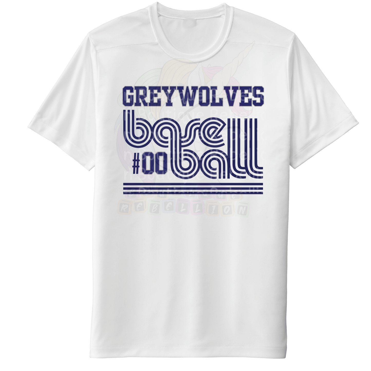 Shoemaker High School Grey Wolves Inline Baseball Customized Adult Tee