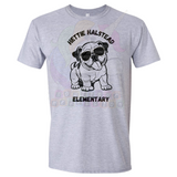 Hettie Halstead Elementary Bulldawgs Dog with Black Glasses Crewneck Sweatshirt, Long or Short Sleeve Adult Tee