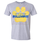 Hettie Halstead Elementary Bulldawgs Pawprint Crewneck Sweatshirt, Long or Short Sleeve Adult Tee