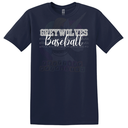 Shoemaker High School Grey Wolves Baseball Adult Tee