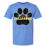 Hettie Halstead Elementary Bulldawgs Pawprint Crewneck Sweatshirt, Long or Short Sleeve Adult Tee