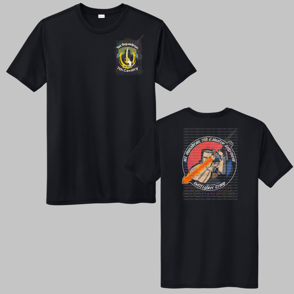 1-7 Cav Hellfighter Black Crewneck Sweatshirt, Long Sleeve or Short Sleeve Shirt