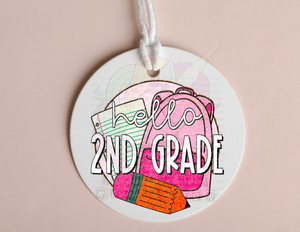 Hello Grade Pink Bag Tags