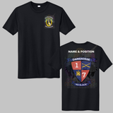 1-7 Cav Darkhorse Black Crewneck Sweatshirt, Long Sleeve or Short Sleeve Shirt