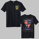 1-7 Cav Darkhorse Black Crewneck Sweatshirt, Long Sleeve or Short Sleeve Shirt