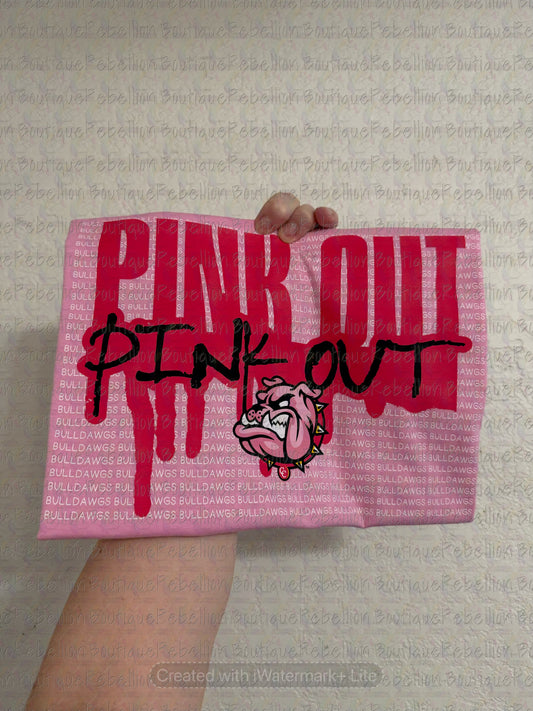 Copperas Cove Bulldawgs PINK OUT Drip Adult Tee or Youth Tee