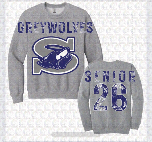 Shoemaker Greywolves Oversized Graphic Adult or Youth Zip up Hoodie or Crewneck Sweatshirt