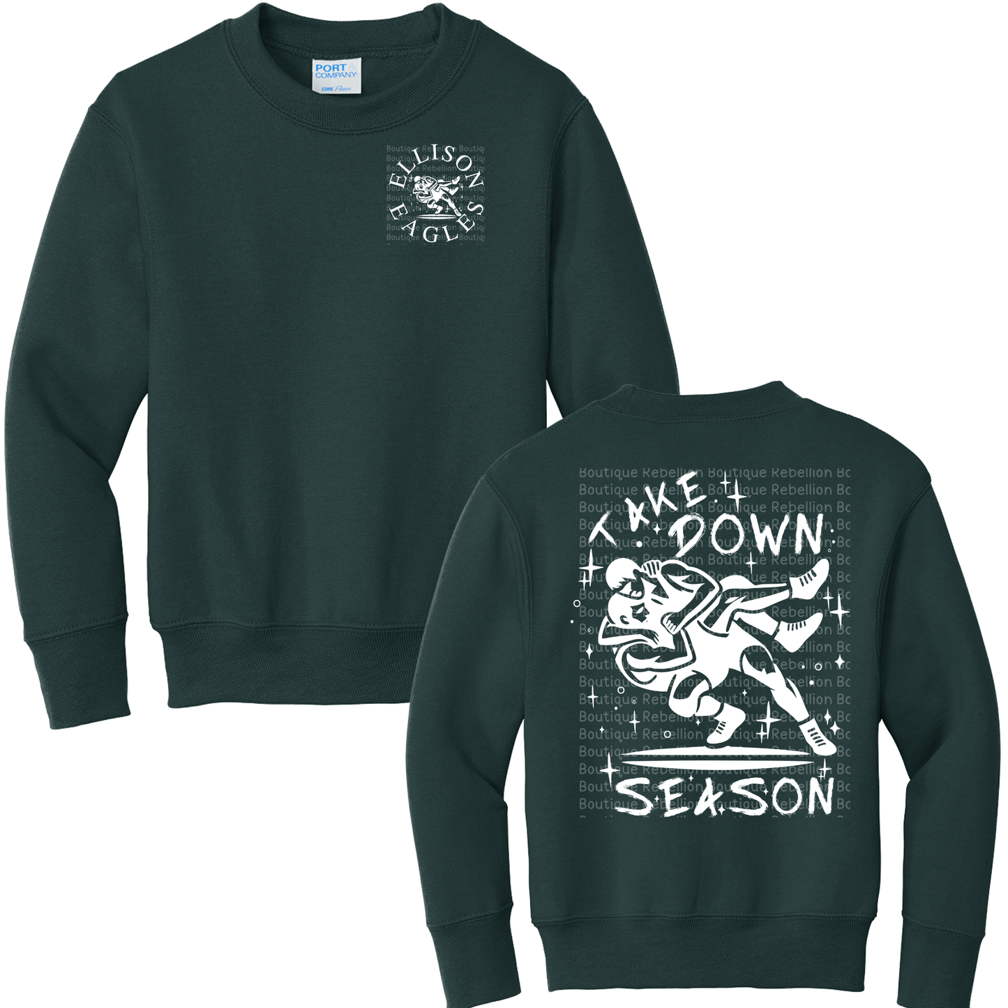 Ellison Wrestling Long Sleeve or Short Sleeve Moisture Wicking Youth Tee