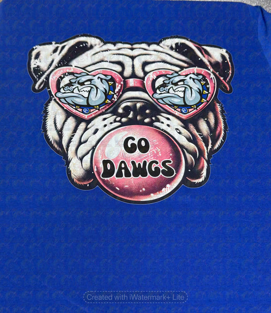Copperas Cove Bulldawgs Bubble Gum Go DAWGS Long or Short Sleeve  Adult Tee or Youth Tee