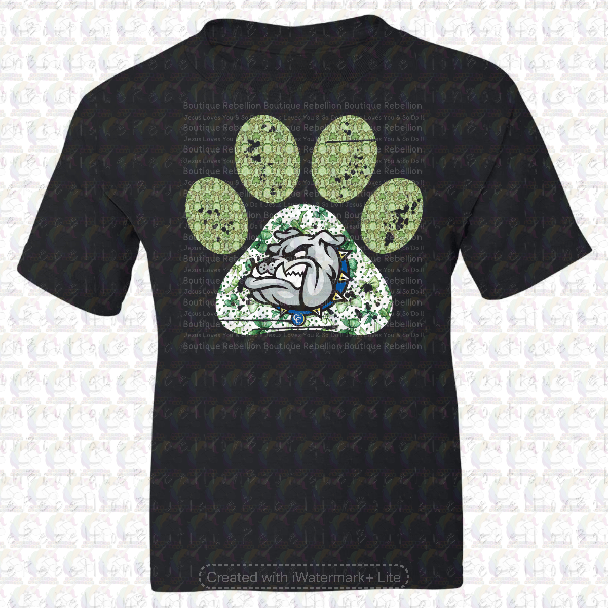 Copperas Cove Bulldawgs Green Paw Print Long or Short Sleeve  Adult Tee or Youth Tee