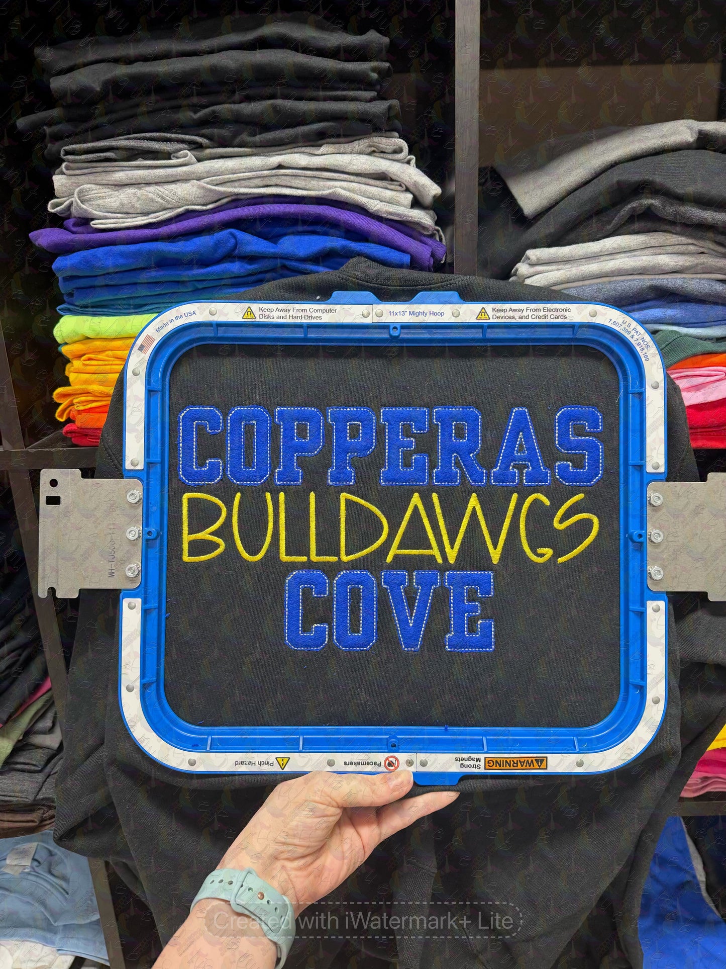 Copperas Cove Bulldawgs Text Embroidered Appliqué Adult Crewneck Sweatshirt