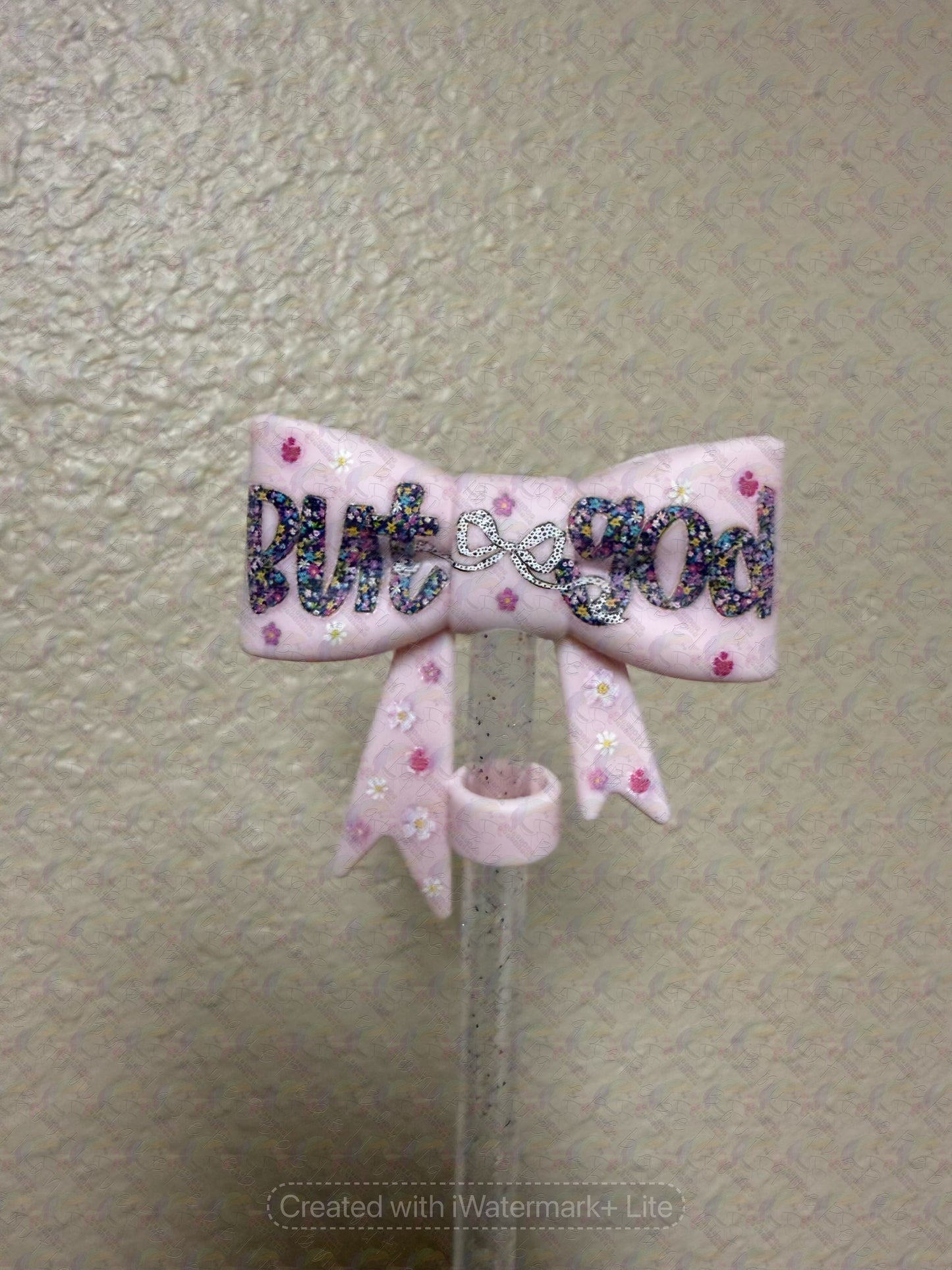 Faith Theme Bow Straw Toppers