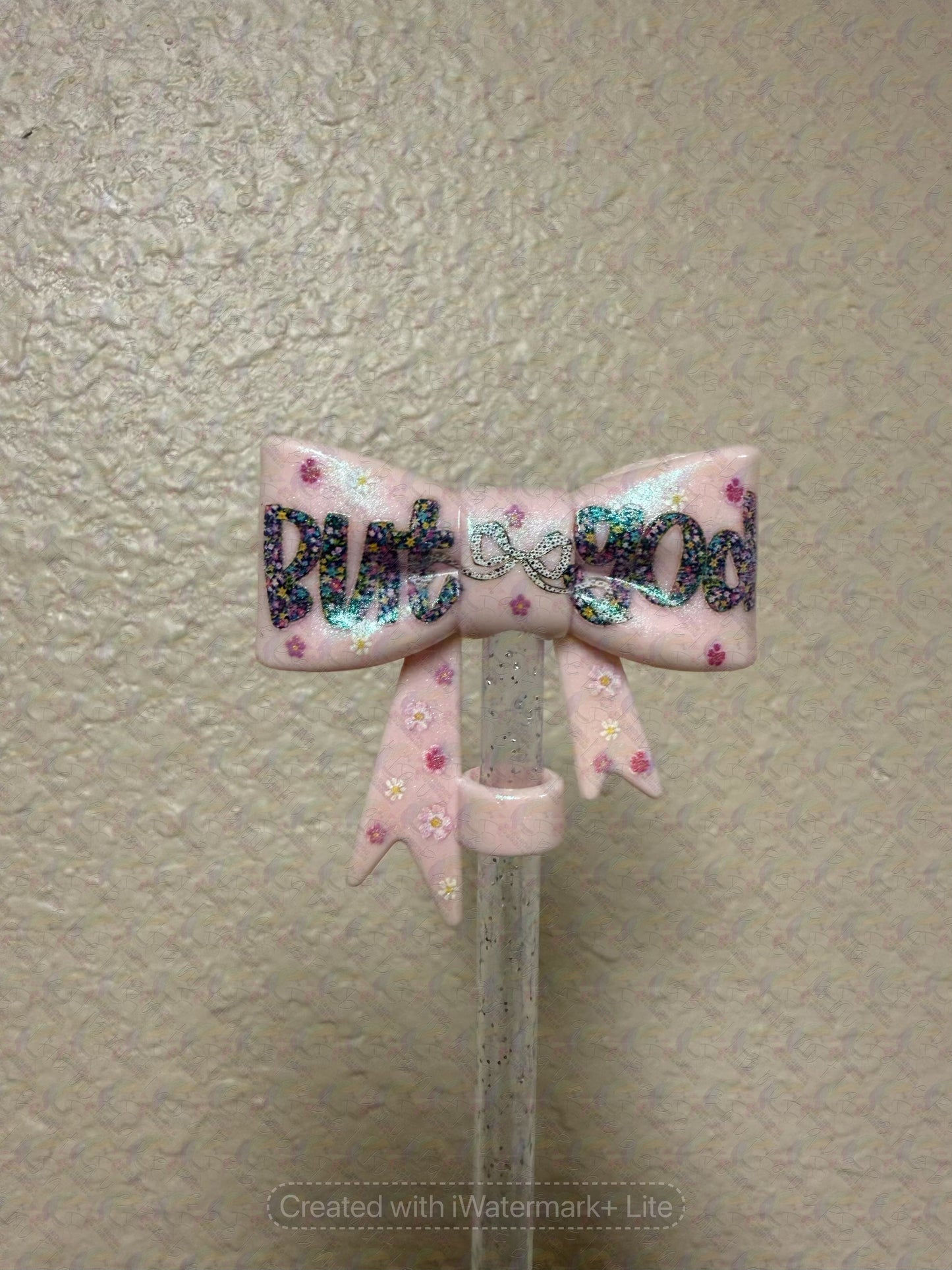 Faith Theme Bow Straw Toppers