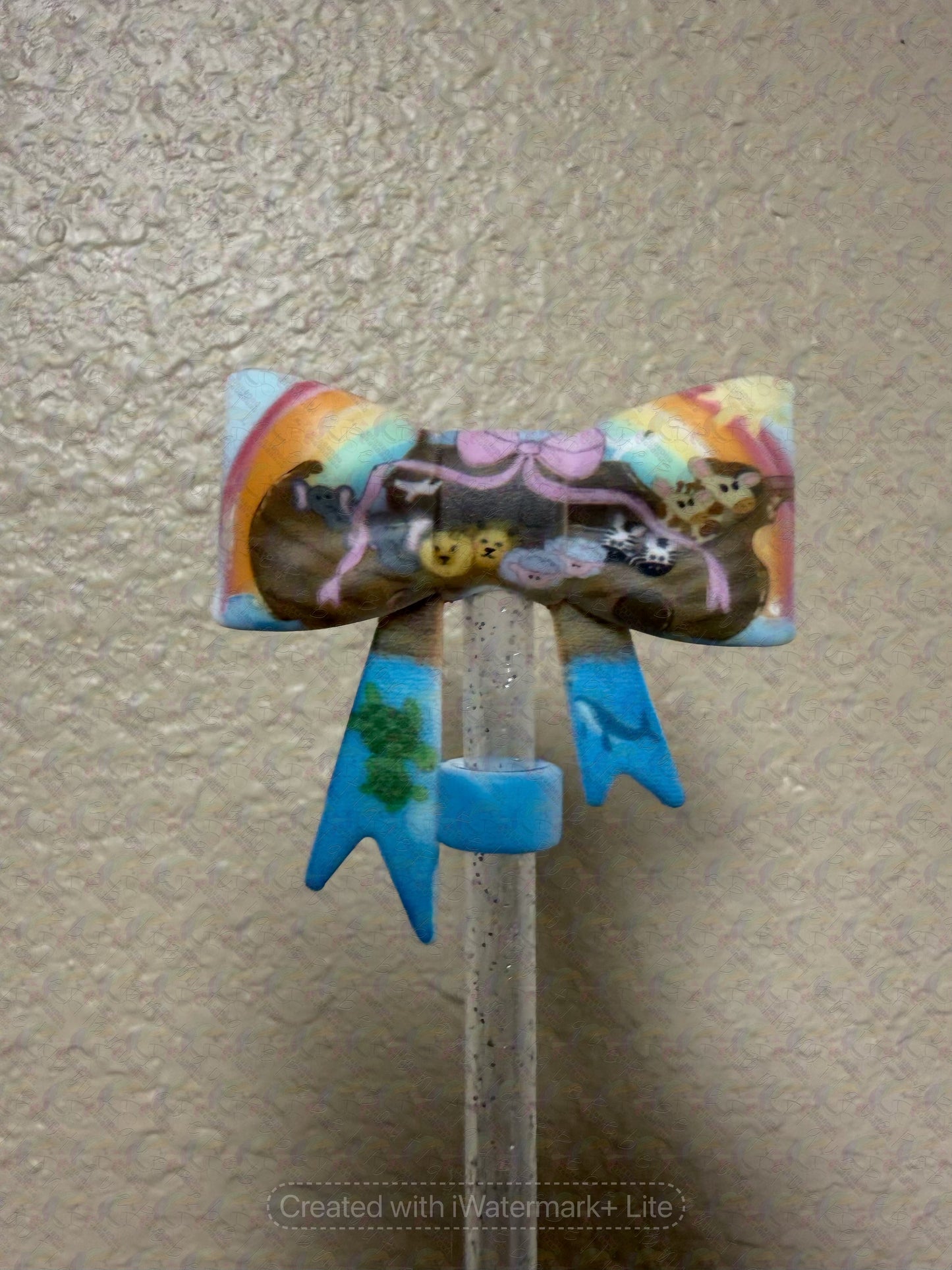 Faith Theme Bow Straw Toppers