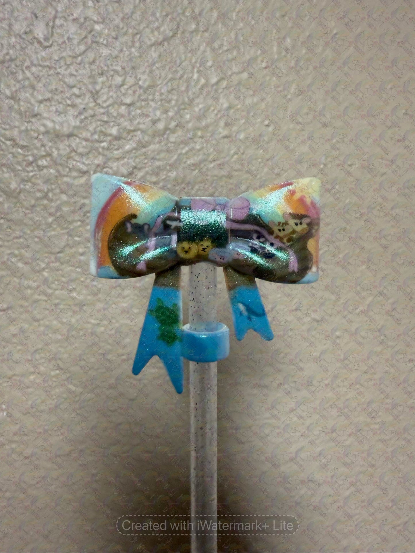 Faith Theme Bow Straw Toppers