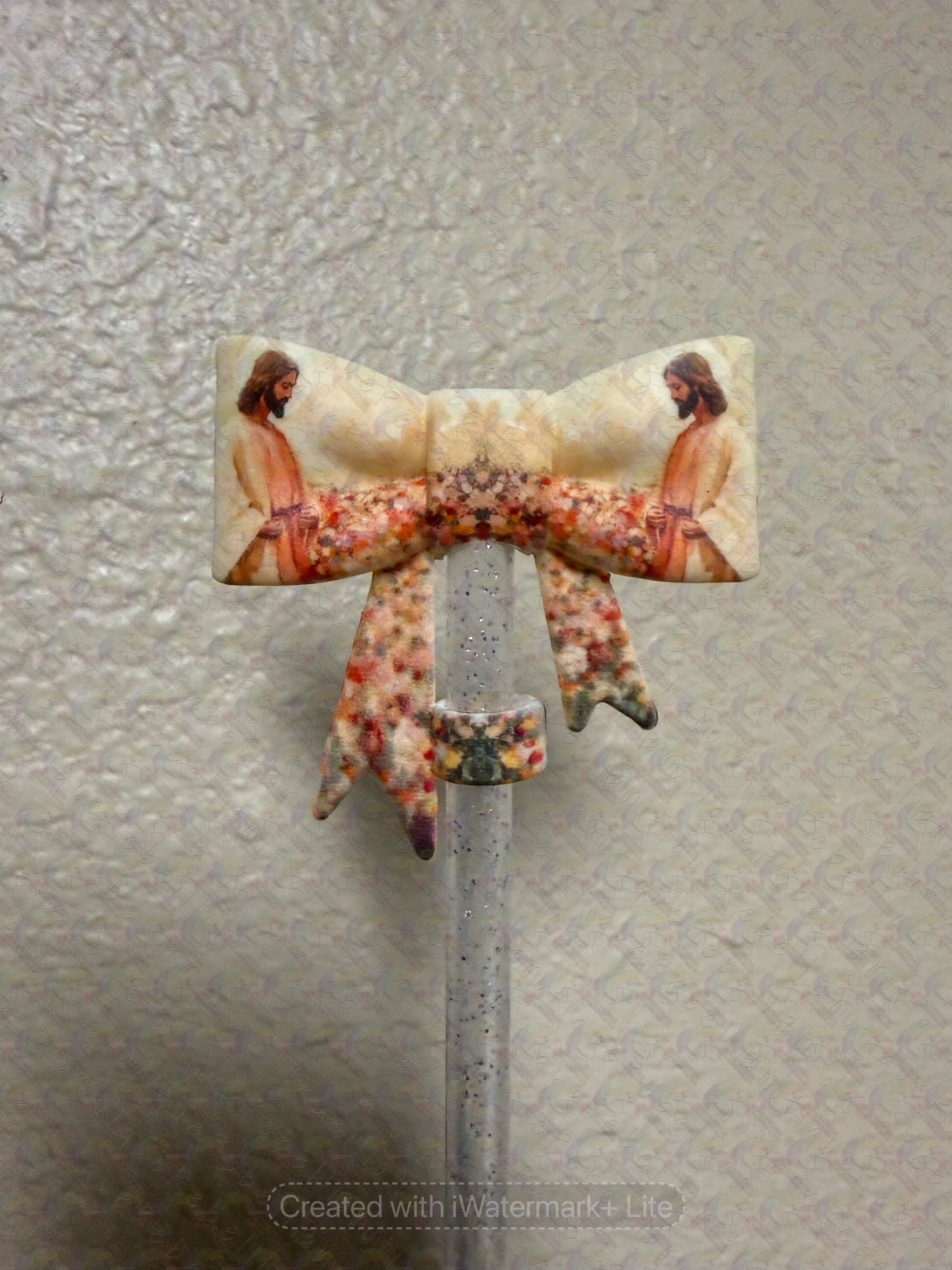 Faith Theme Bow Straw Toppers