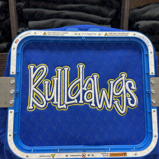 Bulldawgs 3D Puff text Embroidered Crewneck Sweatshirt