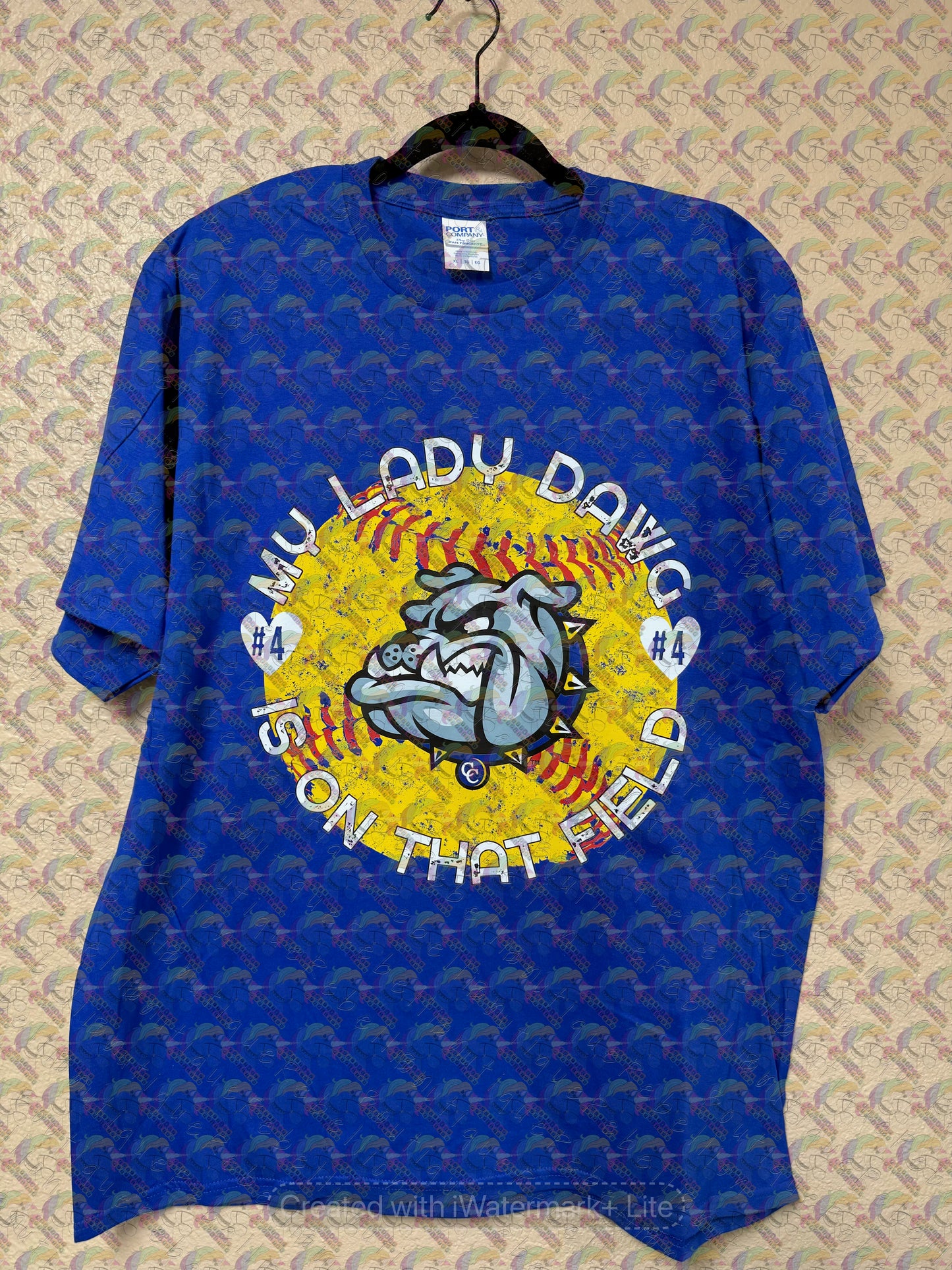 Copperas Cove Bulldawgs Lady Dawgs Softball Paw Print Long or Short Sleeve  Adult Tee or Youth Tee