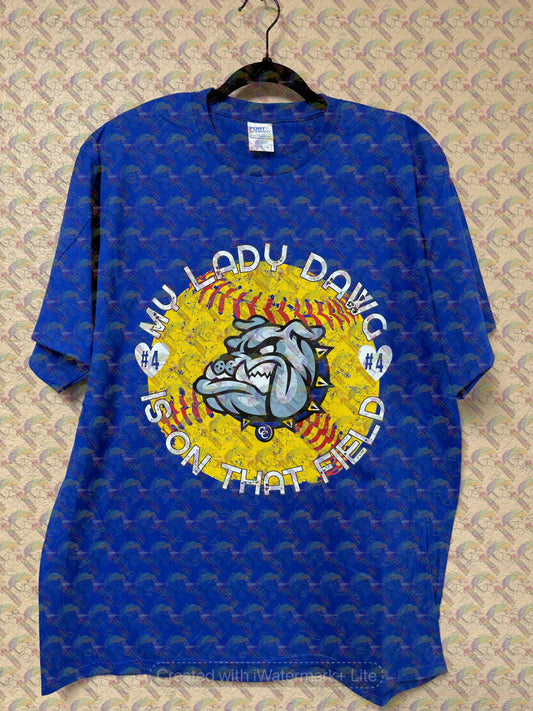 Copperas Cove Bulldawgs Lady Dawgs Softball Paw Print Long or Short Sleeve  Adult Tee or Youth Tee