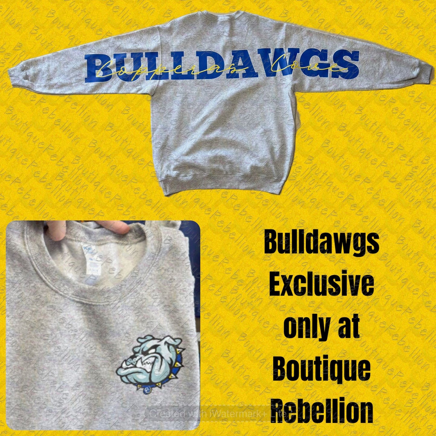 EXCLUSIVE Copperas Cove Bulldawgs 2026 NEW Oversized Graphic Adult or Youth Crewneck Sweatshirt